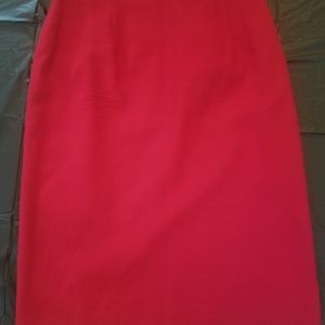 Talbots red, knee length, pencil, business skirt